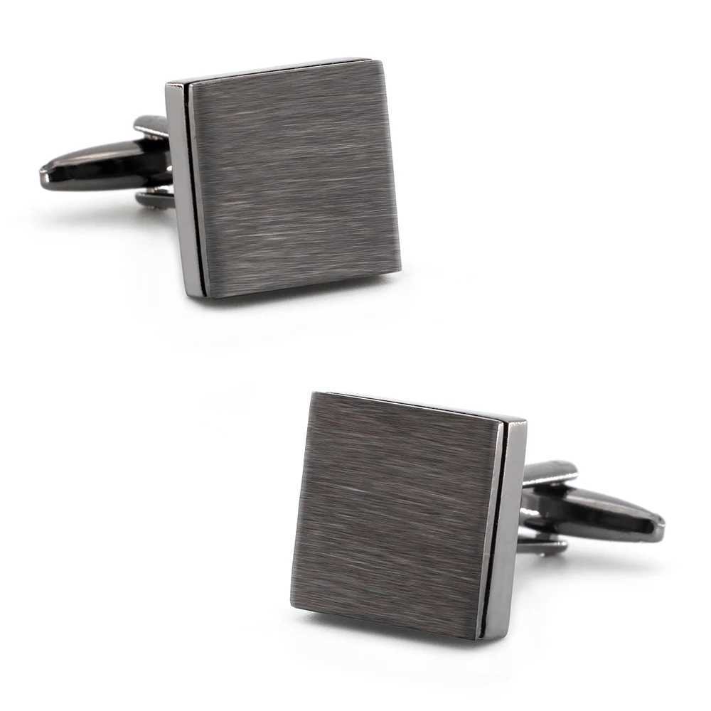 Four color options for gold square cufflinks metal wire brushed brass material mens wedding cufflinks wholesale and retailT250412