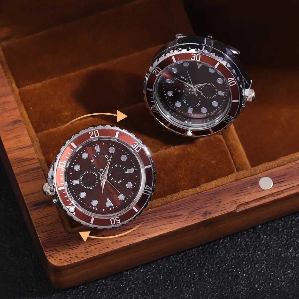 Clock Cufflinks Light Luxury Personalized Art Mens French Set Shirt Spinning Wedding Anniversary Holiday GiftT250412
