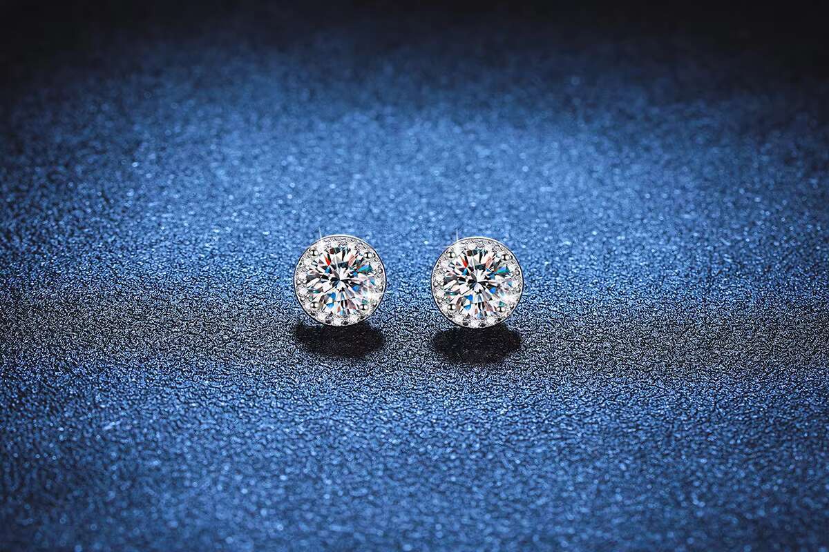 S925 Sterling Silver Moissanite Diamond Ear-Free Magnetic Cure Earrings