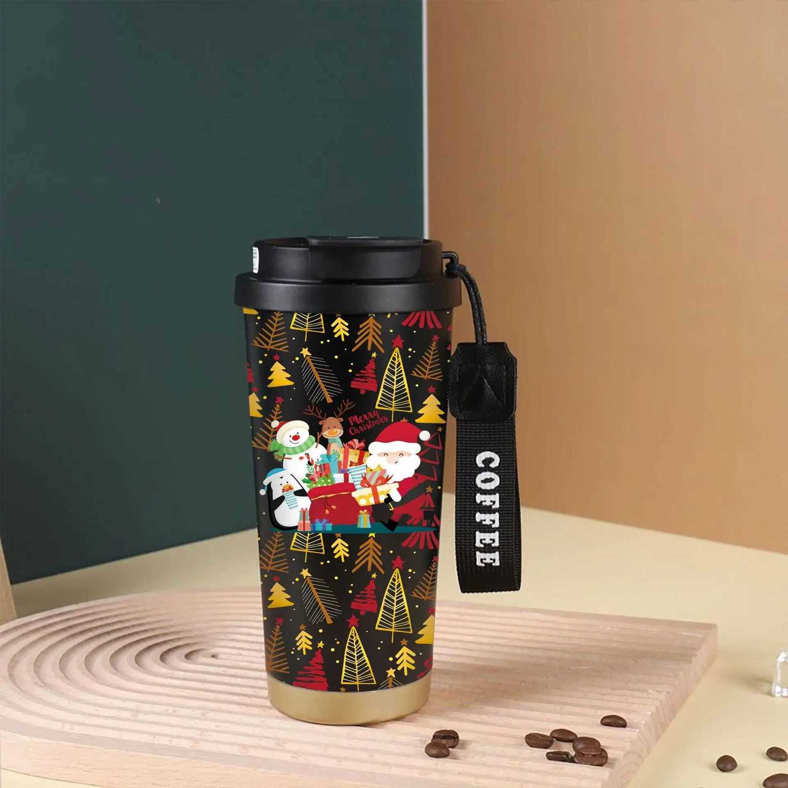 Christmas Christmas thermos cup 316 stainless steel lily of the valley coffee cup cartoon Christmas holiday gift Y251112