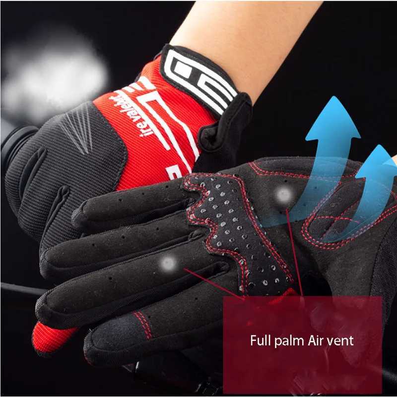 Summer Full Finger Cycling Gloves for Men Riding Bicycle Gloves Fitness Mountain Bicycle Gloves Outdoor Touchscreen Non-slipW251112