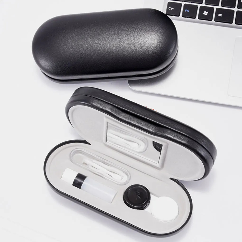 Pressure resistant dual-purpose double-layer contact lens box s wood grain contact lens box fashionable frame glasses box 250409