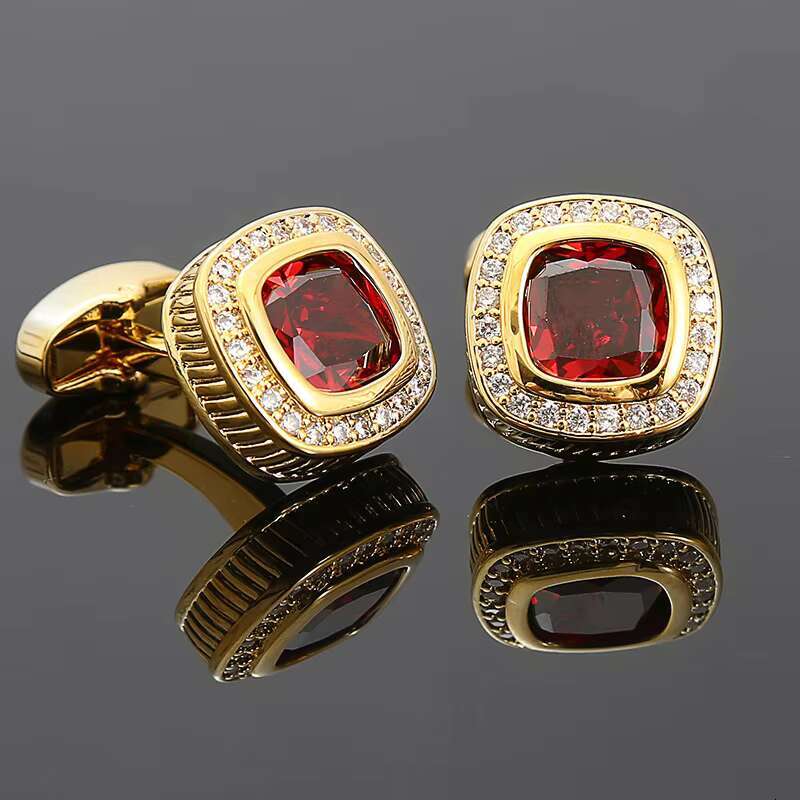 2024 New Boyi Cufflinks Mens Light Luxury Womens Fat square Moissanite French Shirt Gemstone Diamond Cuff Buckles Cross