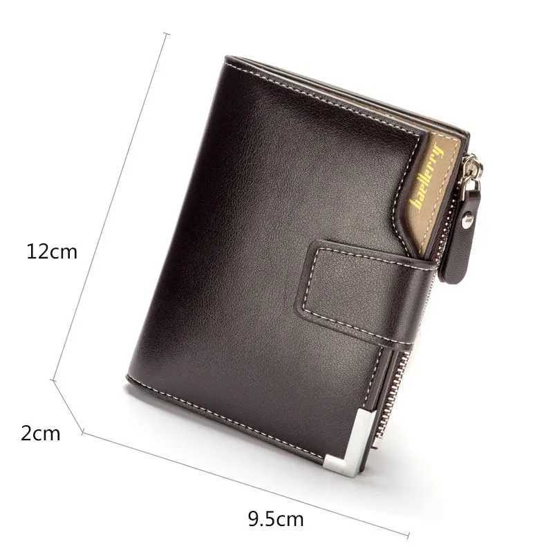 Short mens wallet zipper coin pocket card clip mens wallet clutch photo clip name carving mens wallet Z250411
