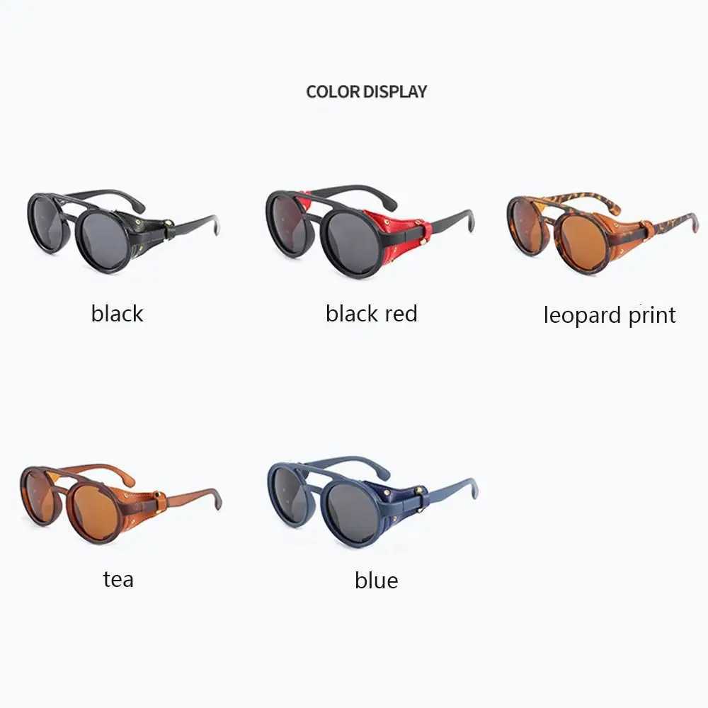 Fashion Sun-Protective Round Sunglasses Punk Outdoor Eyewear Driving Glasses Black Shades Riding Goggles Z250411