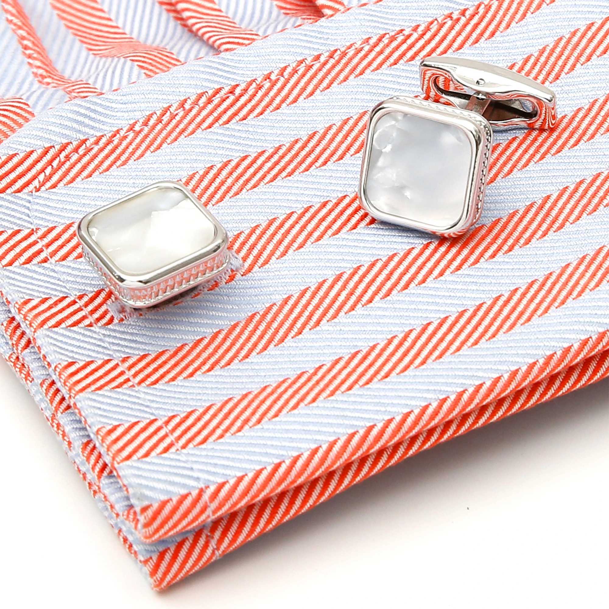 Mens cufflinks XK23031 luxury classic shell square dress shirt cufflinks jewelryT250412