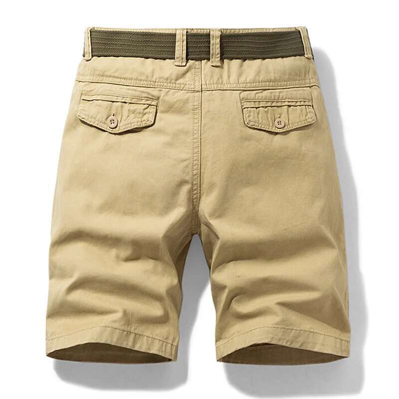 Summer Solid Casual Cargo Fashion Cotton Tactical Pants Men Outdoor Breathable Joggers Shorts Male
