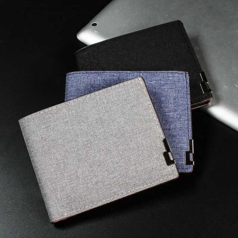 New minimalist and portable denim wallet fashion version suitable for men with large capacity and foldable multi card slots Z250411