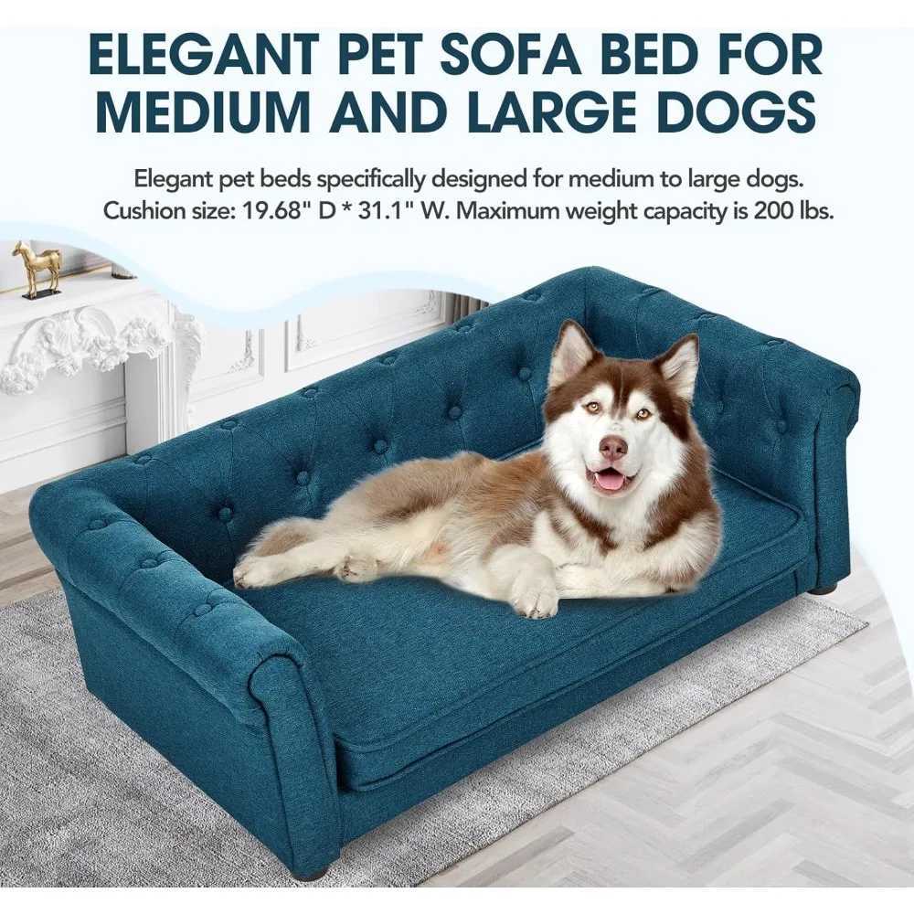 Dog sofa for big dogs up to 60 pounds 31 W memory foam big dog sofa bed with legs durable elevator dog sofa sofa Washa X250412