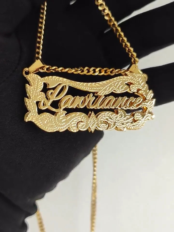 Zciti personalized y customized name doublelayer necklace stainless steel jewelry used as Christmas gifts for special groups 250410