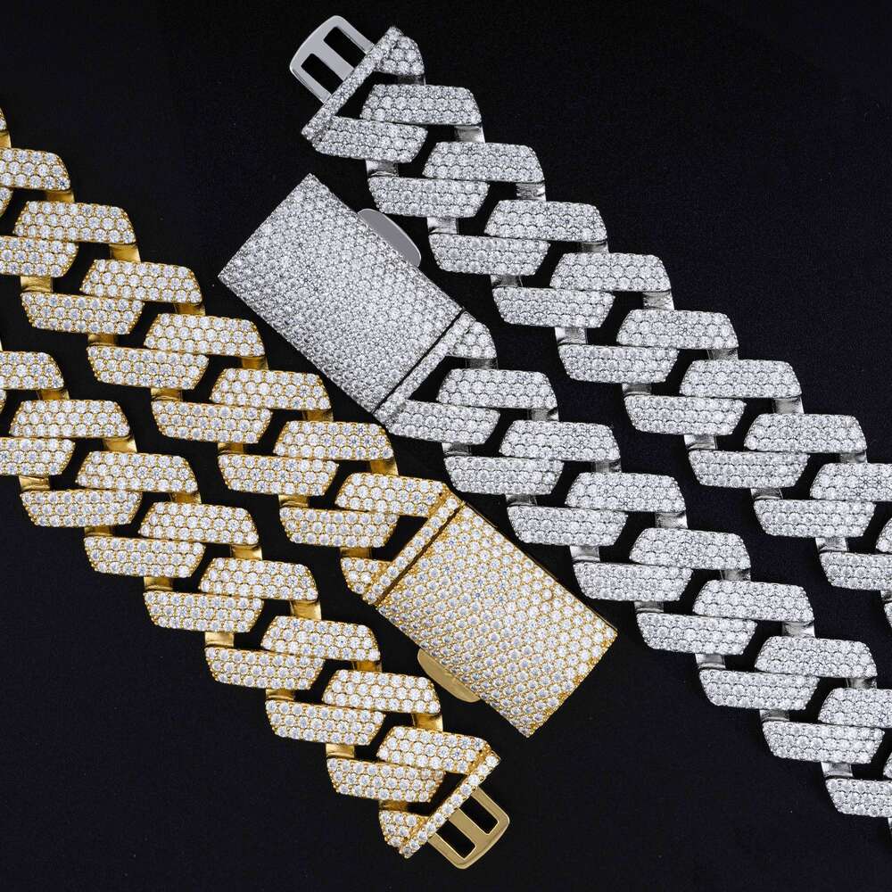 10mm20mm European and American hip-hop full diamond Cuban necklace