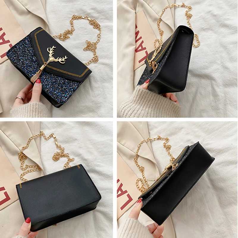 2025 Korean Style Sparkle Chain Crossbody Bag Women Fringe Shoulder Purse Fashion Classic Small Bags Free Shipping Hot SaleT2511112