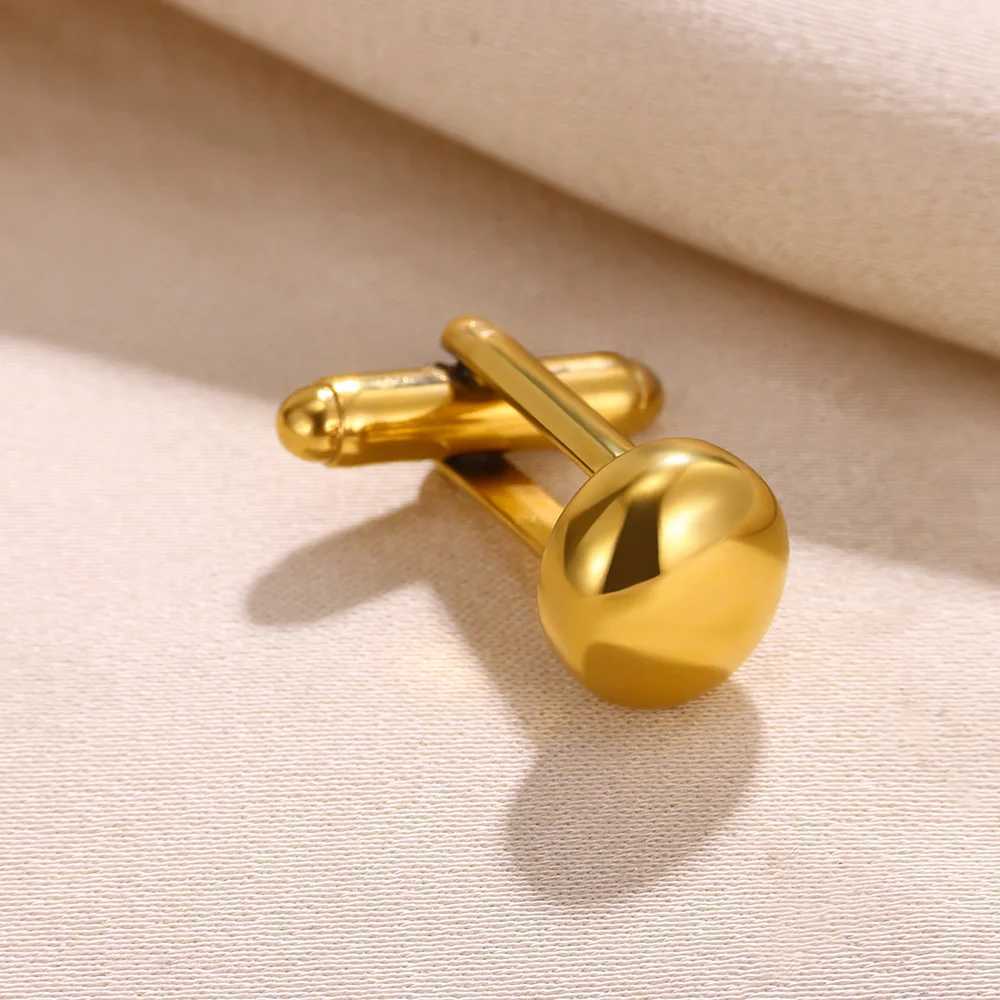 One piece cufflinks mens gold stainless steel wedding party mens tie clip jewelry shirt jacket cuffs mens giftT250412