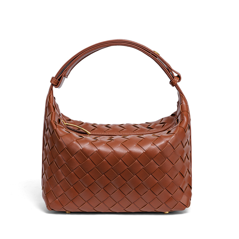 2025 new handbag casual woven bag fashion retro versatile single shoulder women's bag woven handbag