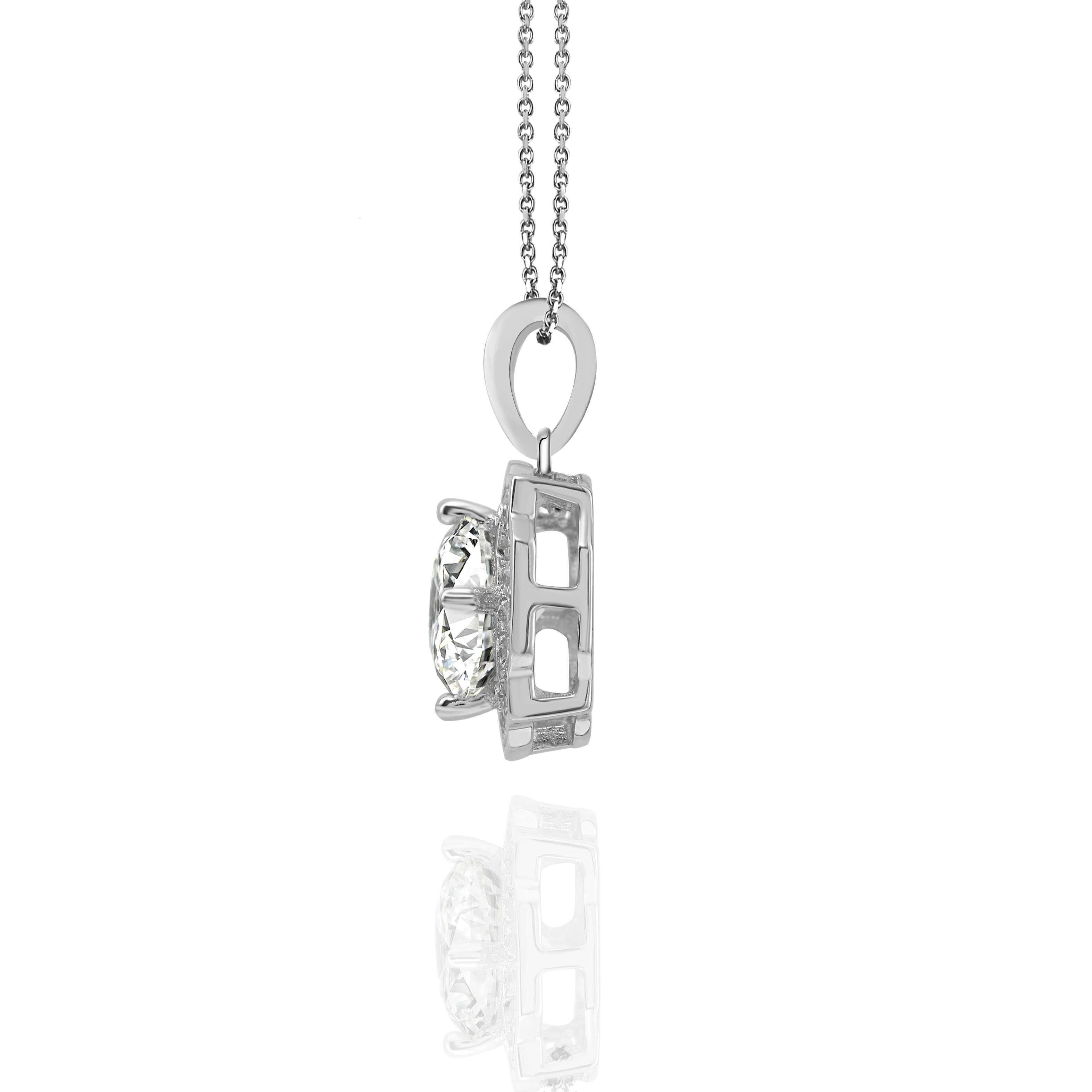 925 Silver Moissanite Necklace with 0.5ct round VVS/D GRA Certificate Bridal Engagement Gift for Women