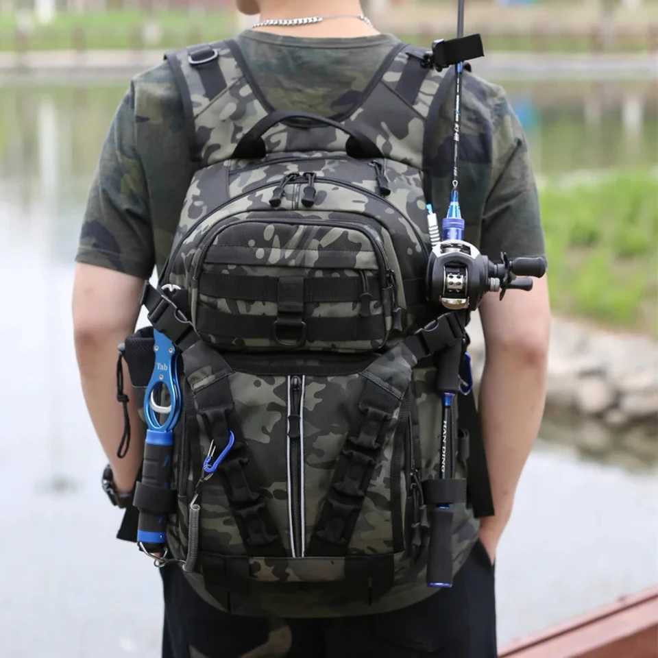 Fishing Lure Camping Backpack Men Sports Tactical Shoulder Bait Box Pack Outdoor Hiking Molle Sports Military Bags Z250411