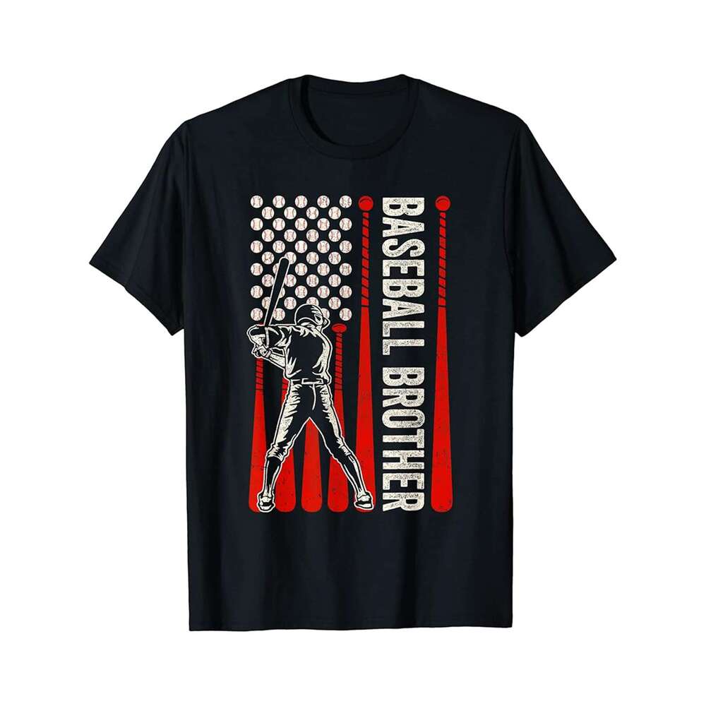 Designer T shirt Baseball Design For Men Brother Flag Baseball Brother - 220g T shits