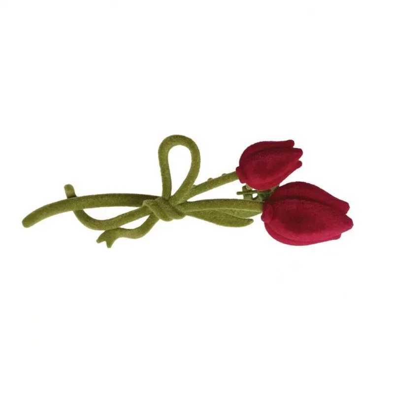 Plucked tulip hair clip womens clothing twisted sponge clip large hair clip headwear high-end single thread accessories. Y2504012