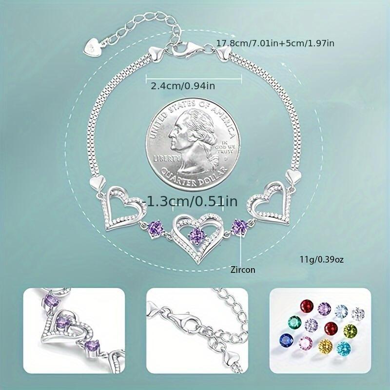 Elegant Heart-Shaped Zircon Bracelet - Sparkg Charm for Everyday Wear