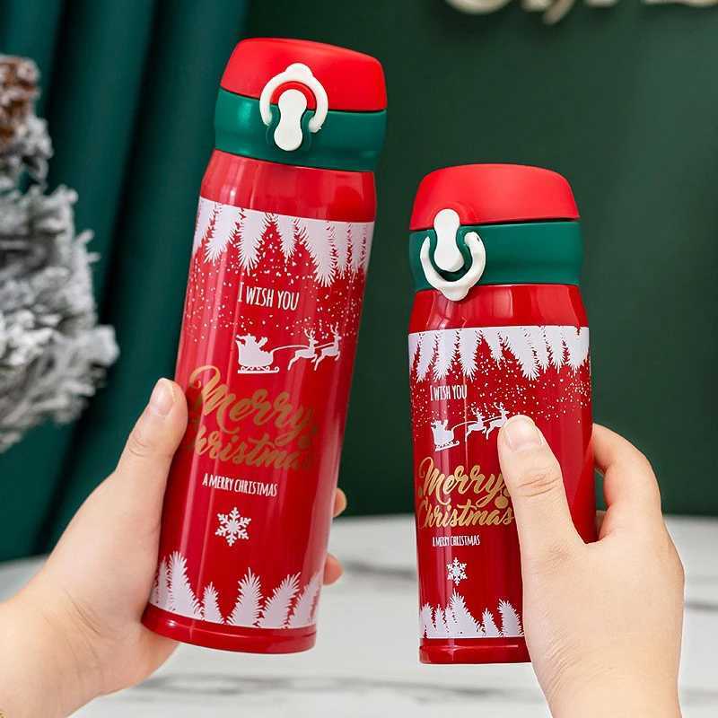 Christmas 304 stainless steel Christmas New Year gift bouncing thermos cup for men and women creative water cup simple cup Christmas gift Y251112