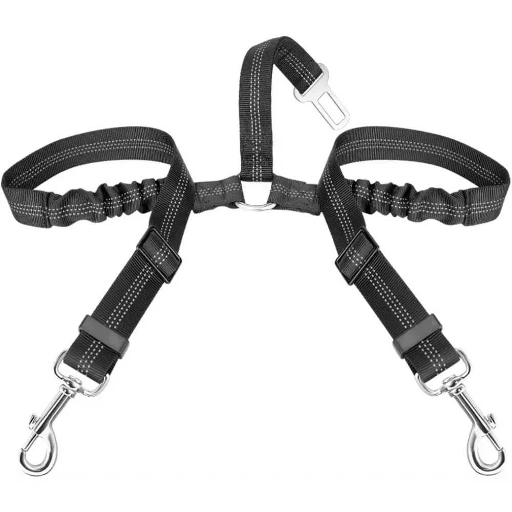 Durable nylon dog seat strap suitable for small dogs adjustable reflective elastic lead small dog station wagon safety rope Bldo France Y250412