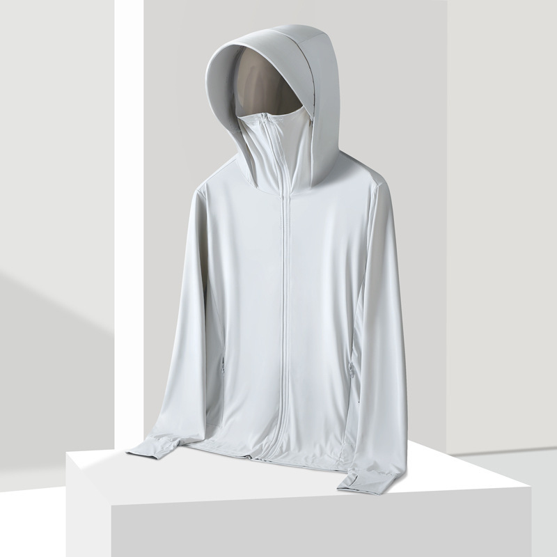 Sunscreen Clothing for Women in Summer Uv Protection Sun Protection Hooded Skin Clothing Thin and Breathable Ice Silk Sunscreen Clothing Fishing Cloth