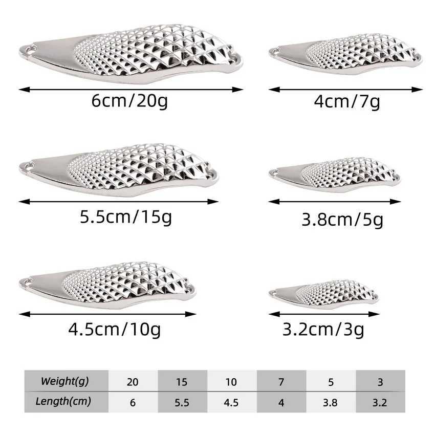 1pcs Metal Lure 3g/5g/7g/10g/15g/20g Fishing Lures Wobbler Spinner Bait Spoon Artificial Bass Hard Sequin Paillette Metal Lures Z250411