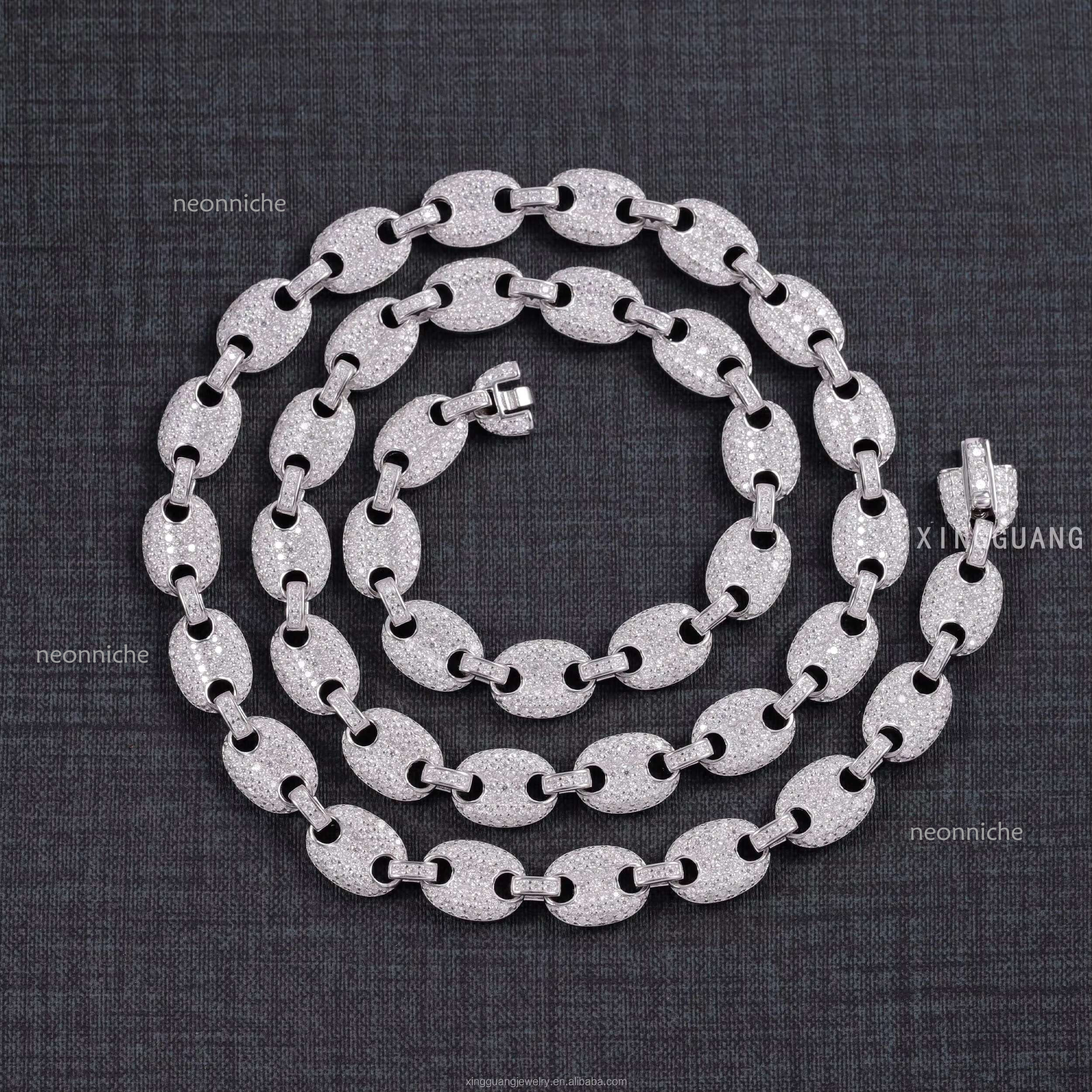 New Style Chain Hip Hop Jewelry 6mm 8mm Sterg Sier Ice Out Bg Moissanite Dia 100% Pass Test Cuban Necklace