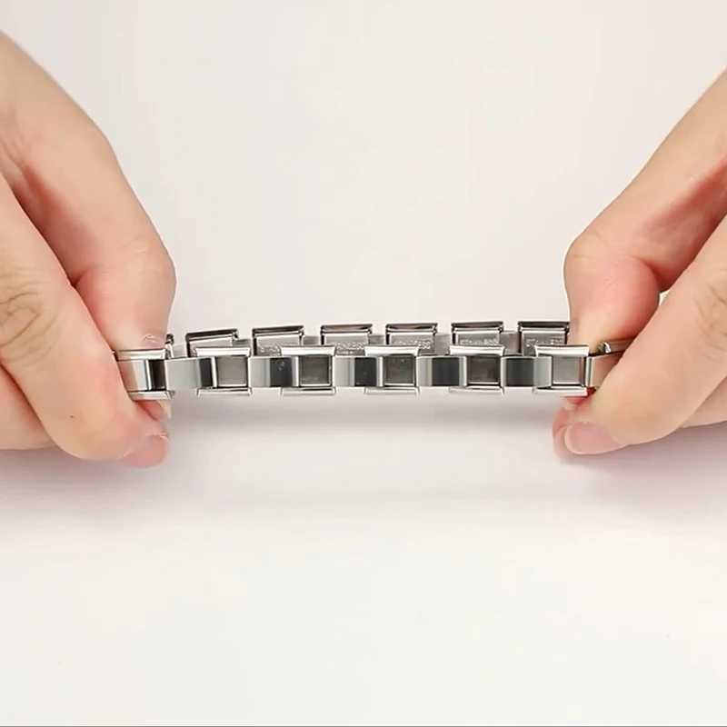 New Fashion Italian Charm Links Bracelet Stainless Steel Women 9mm Width Bracelet Bangle Girls Wedding Jewelry Gifts WholesaleC250411