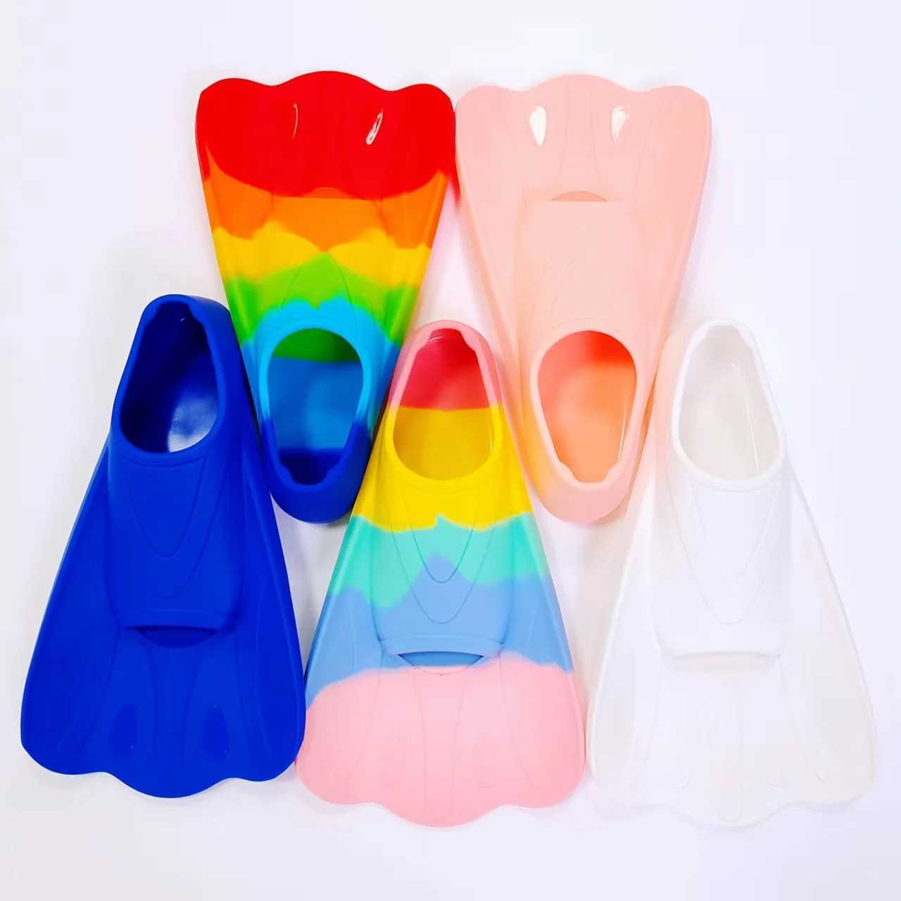 PROfESSional silicone short flip frog shoes suitabLE for children adults free swimming inflatabLE sports equipment special finsY250412