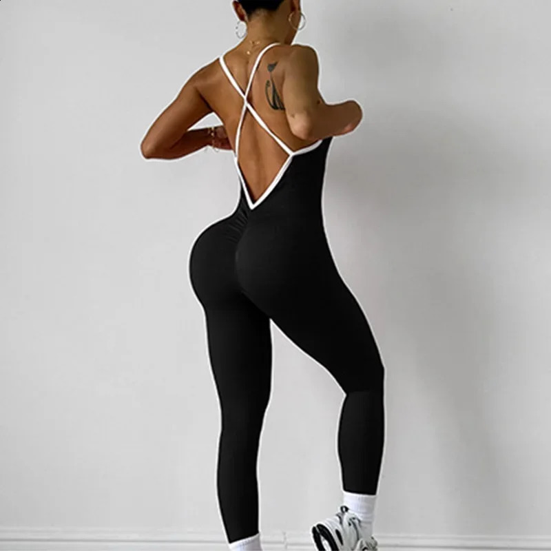 Cloud Rise Girls Pink Sports Jumpsuit Running One Piece Bodysuit Workout Rompers Women Overalls Sportswear Gym Fitness Yoga Suit 260626 - view 7