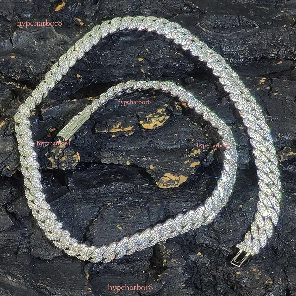 10mm CZ Stone cuban k chain Sier Gold Plated Iced Out Miami Cuban Chain Necklace for Men Women 240930