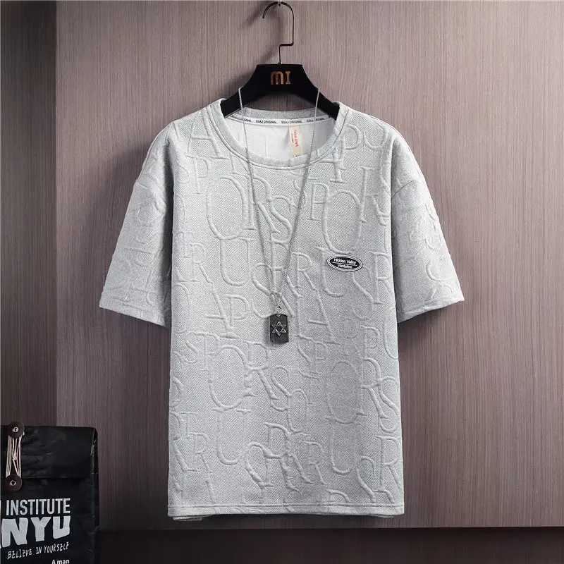 Summer tshirt shorts 2-piece set white tracksuit mens 3D letter retro streetwear creative pattern mens short outfit setXJ250412