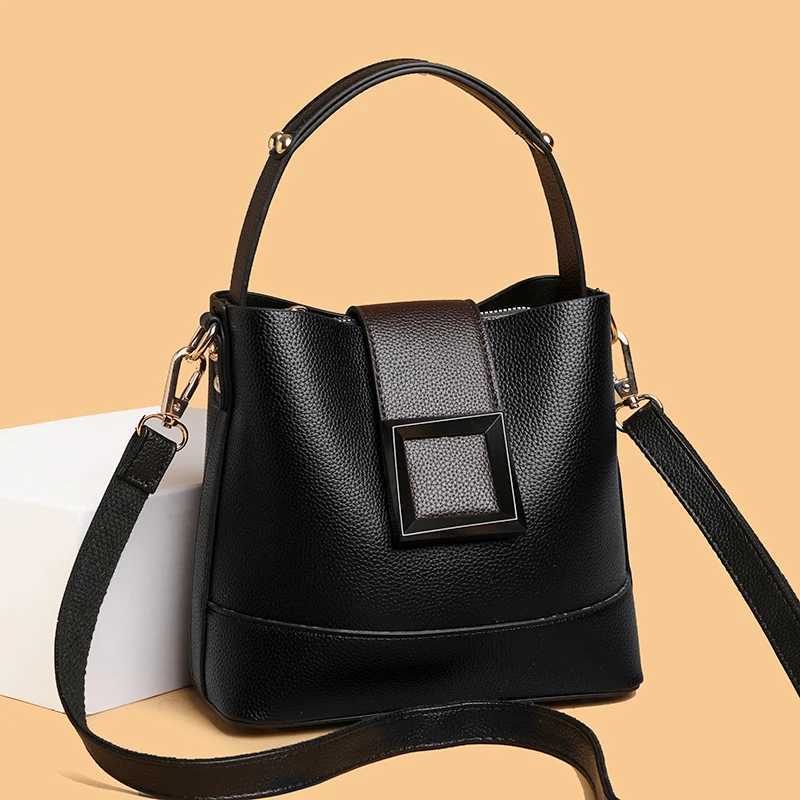 FI PU Leather Womens Handbag Brand Designer Womens Cross Body Bag New Luxury Casual Womens Small Bucket Bag and WalletXJ250412