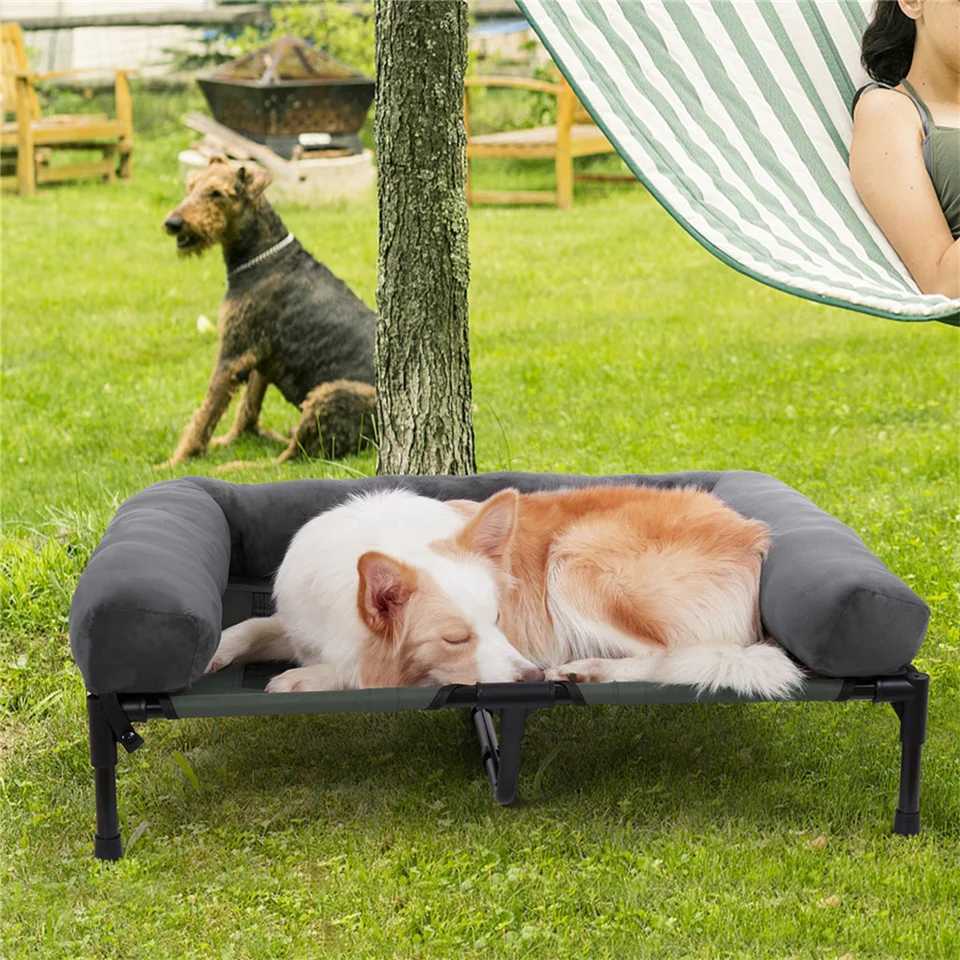 XXL XL Large Dog Bed Outdoor Dog Keeping Bed with Cooling Breathable Mat and Soft Plush Mat Pet Dog Camping Carpet Suitable for Home Garden X250412