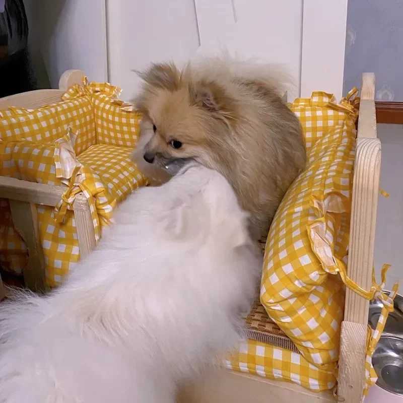 Pet bed small pet bed small dog bed solid wood pet supplies X250412