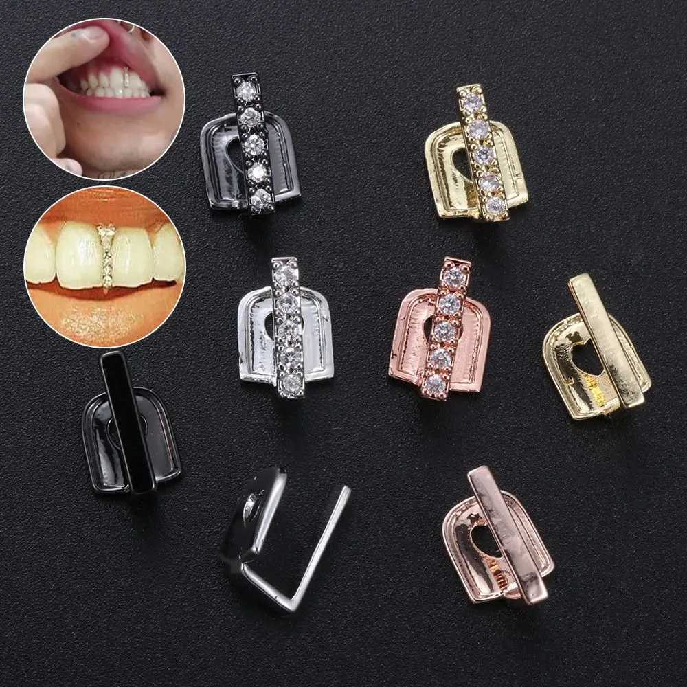 Jewelry Gangster Party Fun Jewelry Rhinestone Hip Hop Teeth Grillz Single Clip Grillz Hat Top and Bottom Grillz W250412