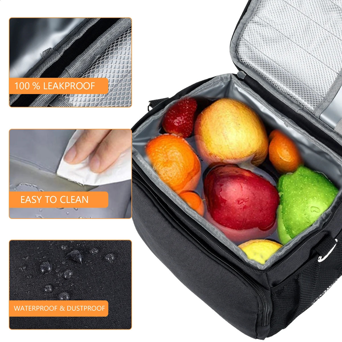 Insulated lunch bag mens large cooler bag reusable lunch box waterproof and leak proof lunch organizer 250410