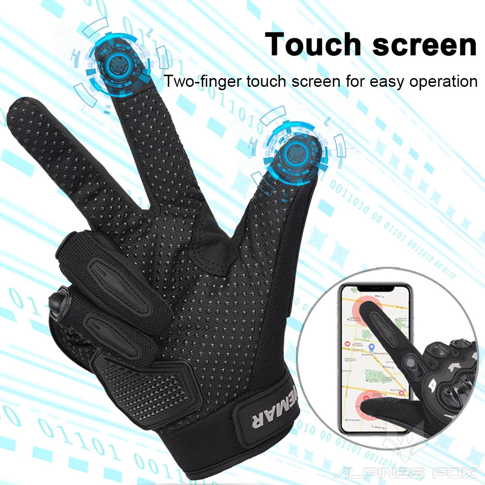 Summer Men Motorcycle Gloves Hard Knuckle Touch Screen Motorbike Motocross Moto Biker Accessories MXXL 251112