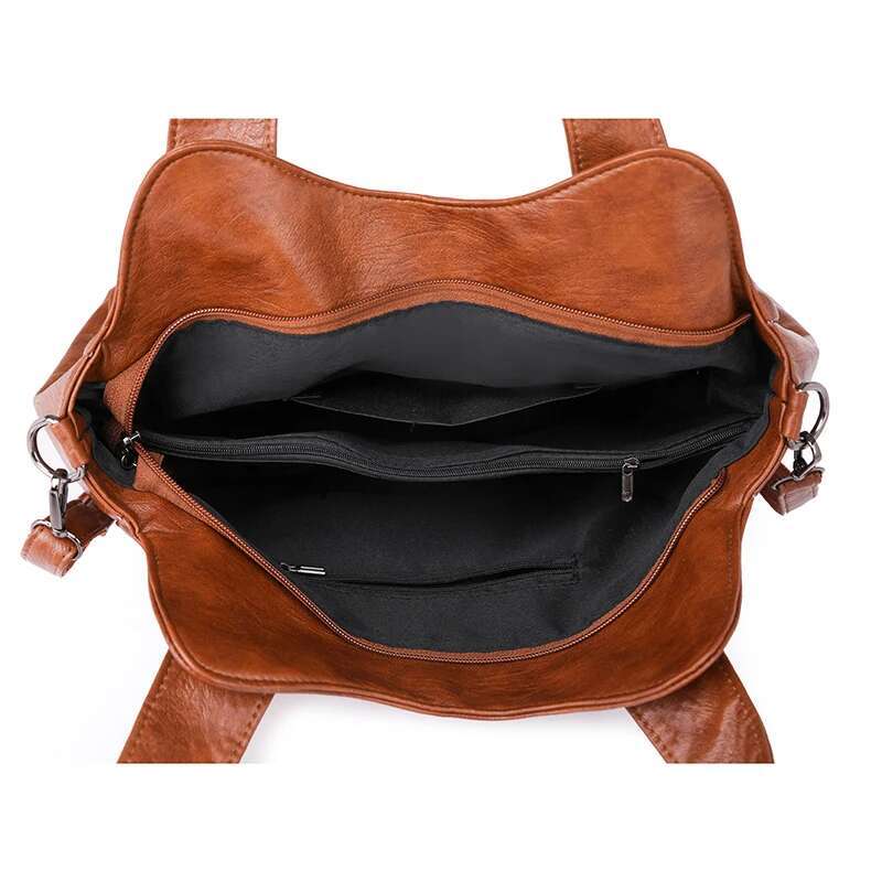 Soft Leather Handbags Designer Retro Crossbody Bags For Women 2023 New Large Capacity Ladies Shoulder Messenger Bag