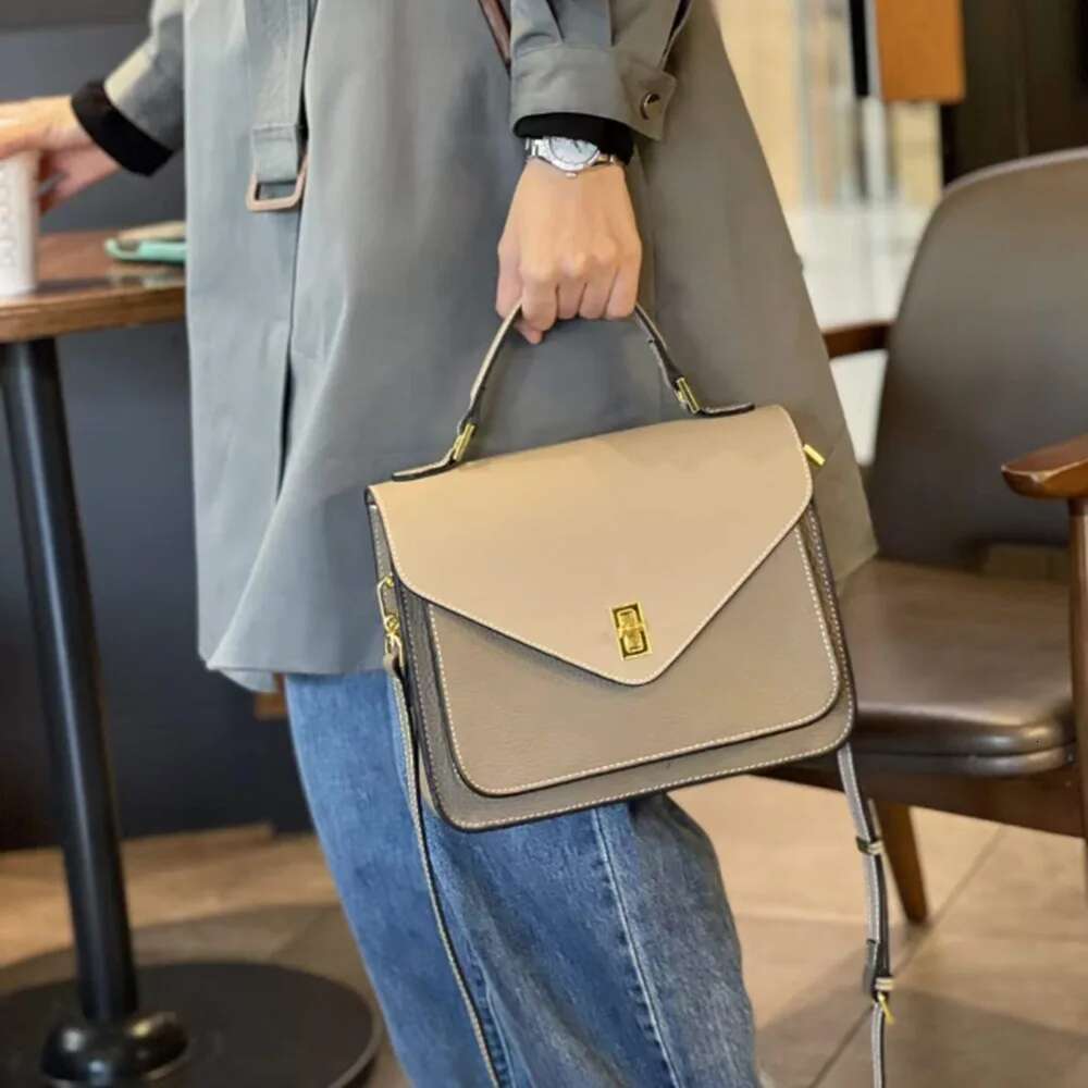Brand Genuine Leather Women Cover Handbag Fashion Exquisite Design Shoulder Bag Commute Outdoor Ladies Square Crossbody Bags