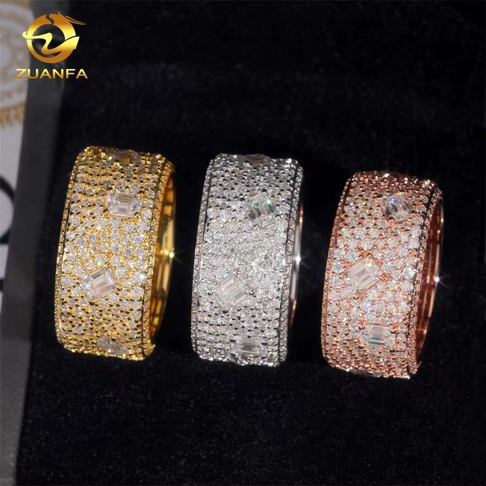 Fine Jewelry Wholesale Price Custom Eternity Gemstone Moissanite VVS 925 Sterling Silver Rings