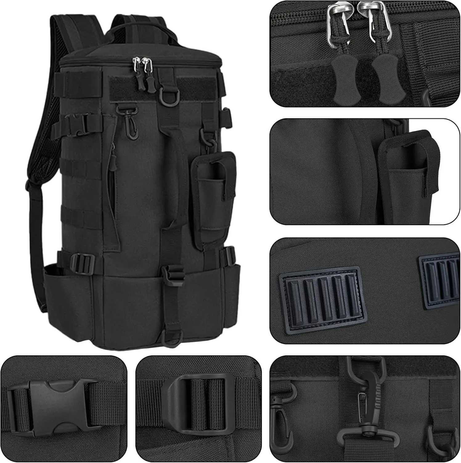Tactical Fishing Backpack Tackle Bag with Rod Holders Fish Equipment Storage Molle Camping Hiking Outdoor Multifunctional Bag Z250411