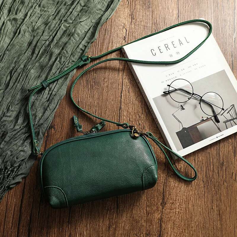 Simple Genuine Leather Women Small Bag Leisure Natural Soft Cowhide Solid Color Versatile Shoulder & Crossbody Bags