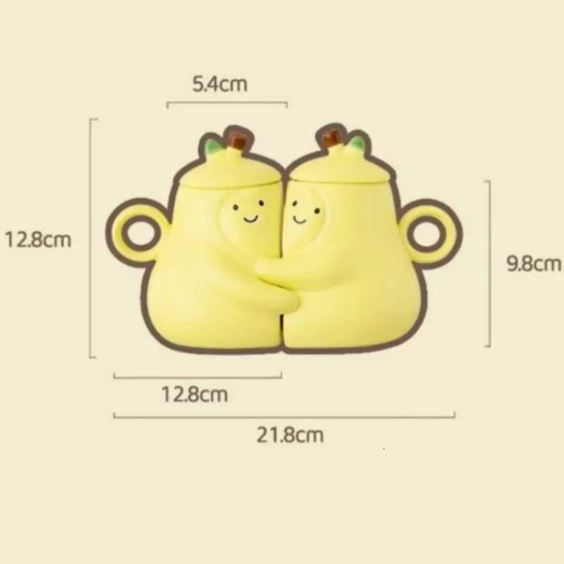 Christmas Couples Mugs Ceramic Pear Shape Anti-scald Mug Never To Be Separated Hugging Pear Milk Water Cups Xmas Valentines Day Gifts Y251112