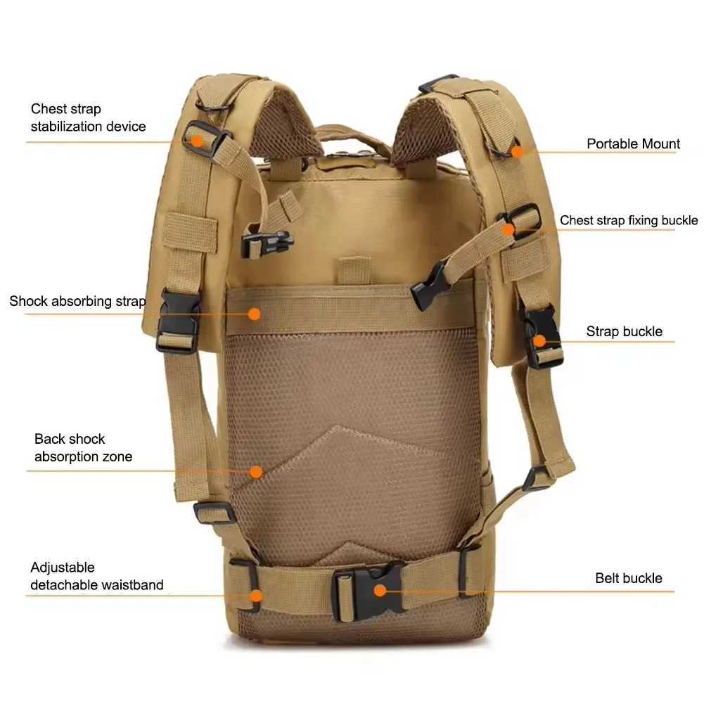 Fishing Tactical Backpack Outdoo Travel Fishing Camouflage Bag Climbing Hunting Backpack Fishing Hiking Nylon 3P Pack Backpack Z250411