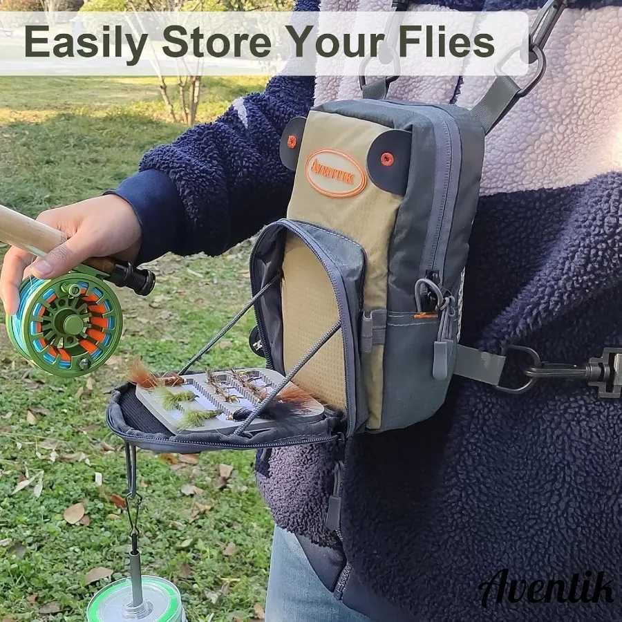 Aventik Fly Fishing Chest Bag Ultra Light Multiple Pockets Chest Pack with Vest Pack Tool Combo Z250411