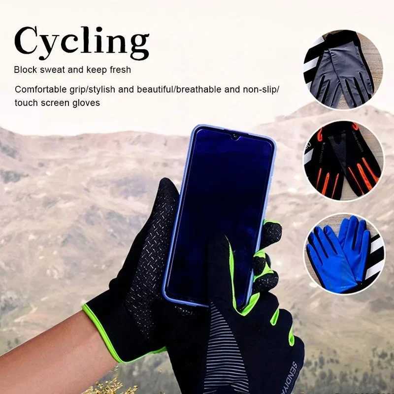 Men Cycling Motorcycle Gloves Full Finger Touch Screen Mtb Bike Bicycle Gym Training Fitness Gloves Outdoor Sports Fishing GloveC250412
