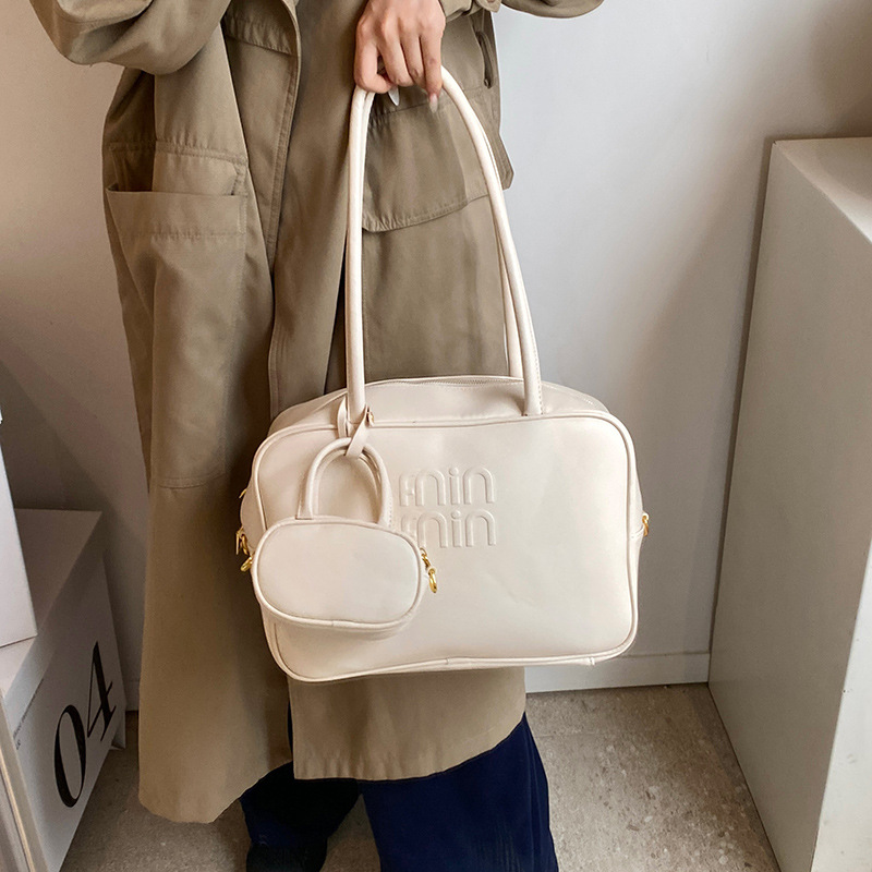 designer bag new Fashion niche bowling briefcase large capacity commuting handbag internet celebrity shoulder handbag