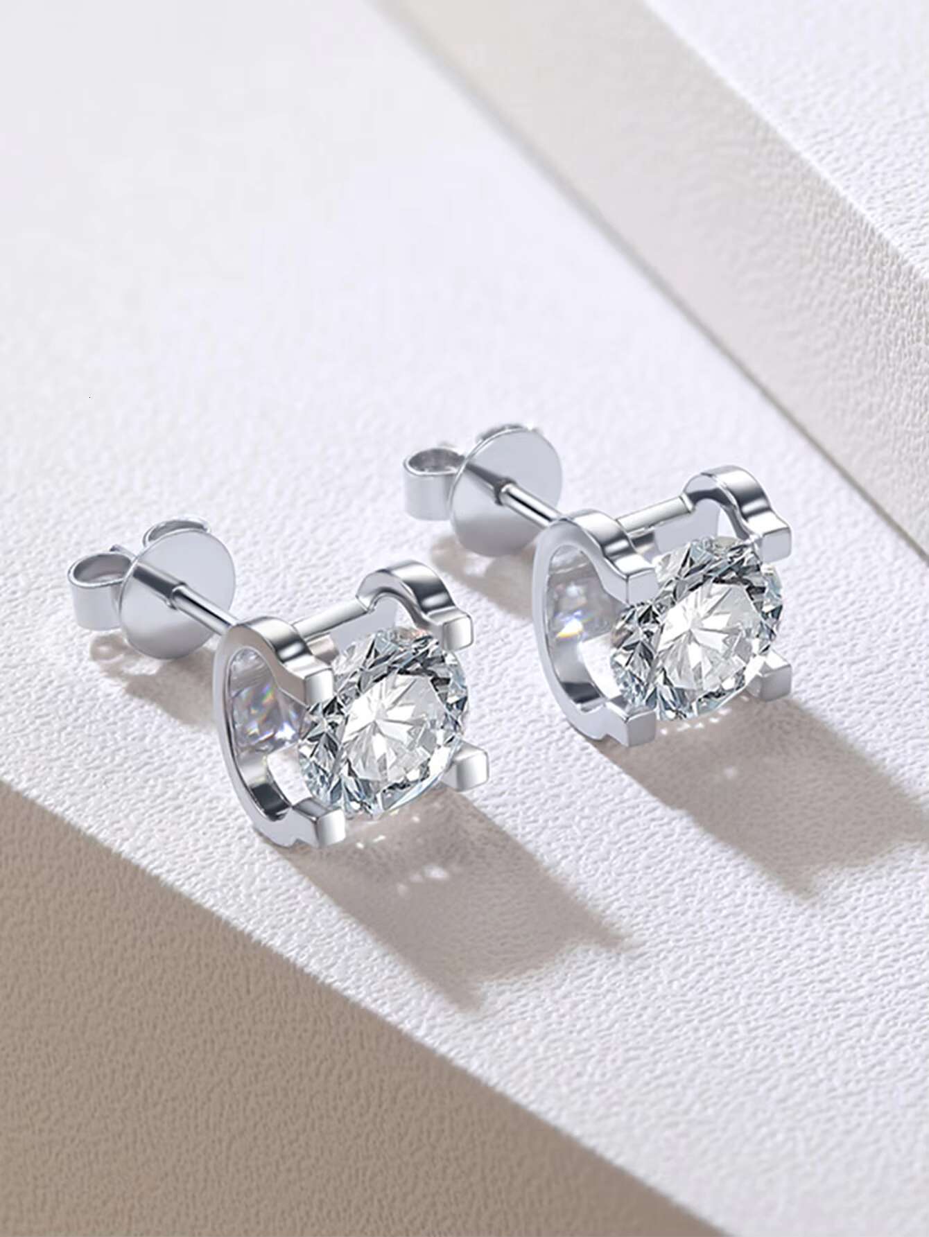 Gra Certified 0.5ct 1ct Round Cut Moissanite Diamond square Stud Earrings for Women 925 Sterling Silver Luxury Jewelry Set